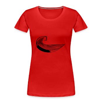 Geometrische Kurve Treppe - Frauen Premium Bio T-Shirt - Rot - Vorne - Mia (176cm)