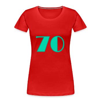70. 70 JAHRE. 70-JÄHRIGES JUBILÄUM. GEBURTSTAG 70 JAHRE. - Frauen Premium Bio T-Shirt - Rot - Vorne - Mia (176cm)
