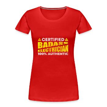 Electronics Technician Profession Voltage High Voltage - Women's Premium Organic T-Shirt - red - Front - Mia (176cm)