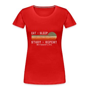 Studium Lifestyle Campus - Frauen Premium Bio T-Shirt - Rot - Vorne - Mia (176cm)