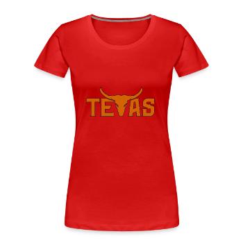 Texas - Frauen Premium Bio T-Shirt - Rot - Vorne - Mia (176cm)