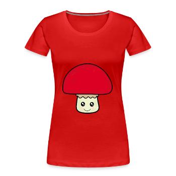 Kawaii Pilz Kawaii Sticker Kawaii clothes Geschenk - Frauen Premium Bio T-Shirt - Rot - Vorne - Mia (176cm)