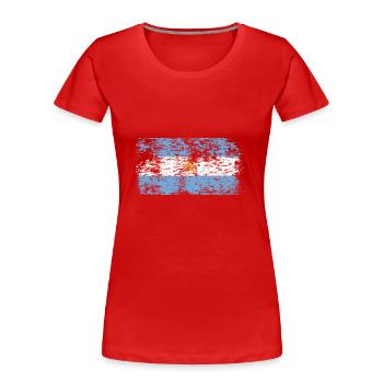 Argentinien Fahne Südamerika Argentinische Flagge - Frauen Premium Bio T-Shirt - Rot - Vorne - Mia (176cm)