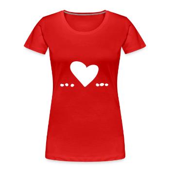 herz liebe symbol punkt punkte - Frauen Premium Bio T-Shirt - Rot - Vorne - Mia (176cm)