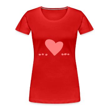 herz liebe symbol punkt punkte rosa - Frauen Premium Bio T-Shirt - Rot - Vorne - Mia (176cm)