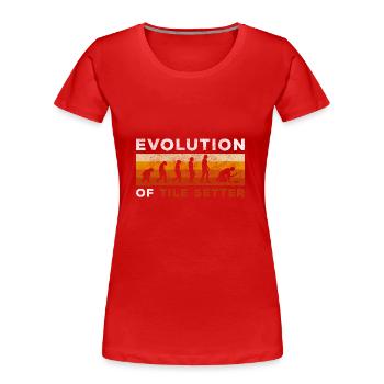 Craftsman Tiles Professionnel Hommes - T-shirt bio Premium Femme - rouge - Devant - Mia (176cm)