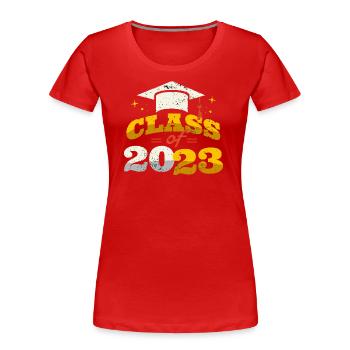 Class of 2023 - Senior 2023 High School Graduation - Women's Premium Organic T-Shirt - red - Front - Mia (176cm)