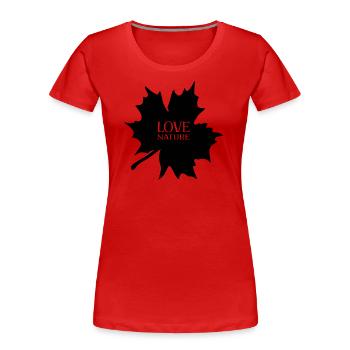 LOVE NATURE - Women's Premium Organic T-Shirt - red - Front - Mia (176cm)