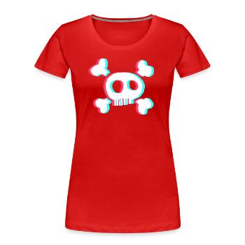 Skull - Women's Premium Organic T-Shirt - red - Front - Mia (176cm)