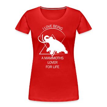 Lustiges Mammut Steinzeit Eiszeit Design Urzeit - Frauen Premium Bio T-Shirt - Rot - Vorne - Mia (176cm)