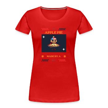 Hausgemachtes Apfelkuchen-Rezept - Frauen Premium Bio T-Shirt - Rot - Vorne - Mia (176cm)