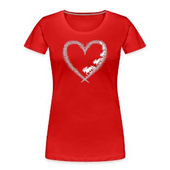 Herz mit Tölt - Frauen Premium Bio T-Shirt - Rot - Vorne - Mia (176cm)