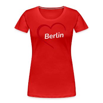 Berlin mit Herz - Meine Stadt - I Love Loving - Frauen Premium Bio T-Shirt - Rot - Vorne - Mia (176cm)