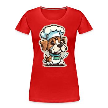 Gourmet-Welpe - Frauen Premium Bio T-Shirt - Rot - Vorne - Mia (176cm)