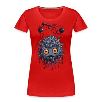 Slimy Darkness Monster Cute Creature - Women's Premium Organic T-Shirt - red - Front - Mia (176cm)
