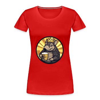 Bière Armadillo - T-shirt bio Premium Femme - rouge - Devant - Mia (176cm)