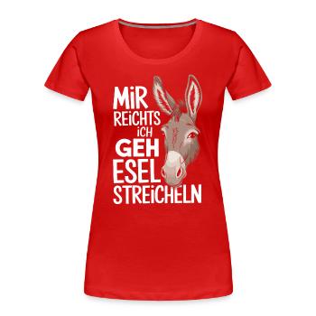 Esel Eselchen Maultier Muli - Frauen Premium Bio T-Shirt - Rot - Vorne - Mia (176cm)