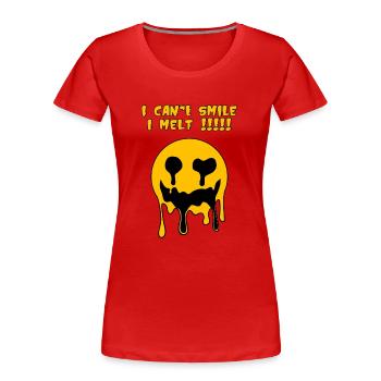 Smiling face that melts - Women's Premium Organic T-Shirt - red - Front - Mia (176cm)