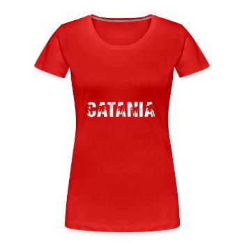 Catania Palmen Sizilien - Frauen Premium Bio T-Shirt - Rot - Vorne - Mia (176cm)