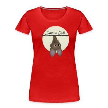 Bat - Time to relax - Women's Premium Organic T-Shirt - red - Front - Mia (176cm)