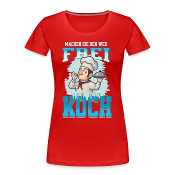 Koch Köche sind immer im Stress - Frauen Premium Bio T-Shirt - Rot - Vorne - Mia (176cm)