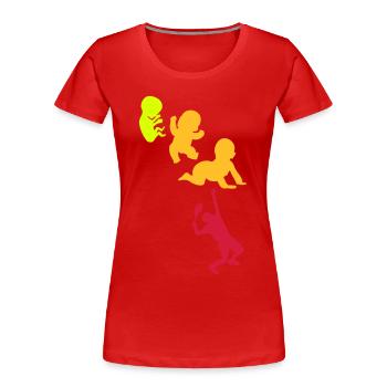 Evolution human men sports TENNIS2 - Women's Premium Organic T-Shirt - red - Front - Mia (176cm)