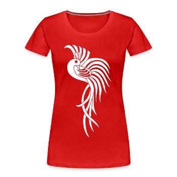 Oiseau du paradis blanc - T-shirt bio Premium Femme - rouge - Devant - Mia (176cm)