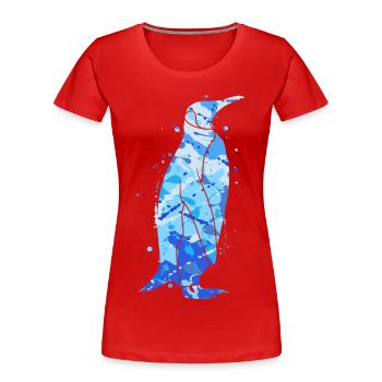 Pingouins Enfants Colorés Garçons Garçons Penguin - T-shirt bio Premium Femme - rouge - Devant - Mia (176cm)
