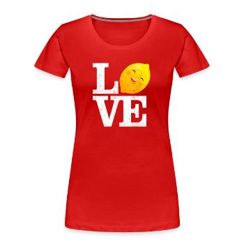 Love Lemon Summer Beach Fresh Lemonade Funny Happy - T-shirt bio Premium Femme - rouge - Devant - Mia (176cm)