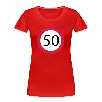 50 - Women's Premium Organic T-Shirt - red - Front - Mia (176cm)