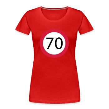 70 - Women's Premium Organic T-Shirt - red - Front - Mia (176cm)