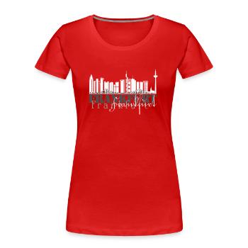 FFM - Frankfurt Skyline - Frauen Premium Bio T-Shirt - Rot - Vorne - Mia (176cm)