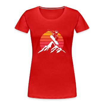 Snowboarden | Snowboard Snowboarder Geschenkideen - Frauen Premium Bio T-Shirt - Rot - Vorne - Mia (176cm)