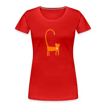 Chat en orange - T-shirt bio Premium Femme - rouge - Devant - Mia (176cm)