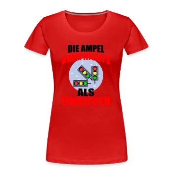 Ampel Regierung Scholz Baerbock Habeck Grüne SPD - Frauen Premium Bio T-Shirt - Rot - Vorne - Mia (176cm)