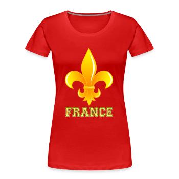 Fleur de Lys, französisch Symbol - Frauen Premium Bio T-Shirt - Rot - Vorne - Mia (176cm)