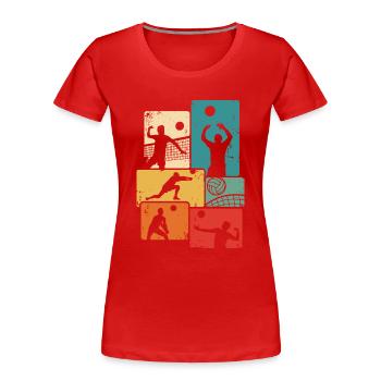 Volleyballer Vintage Volleyball Volley - Frauen Premium Bio T-Shirt - Rot - Vorne - Mia (176cm)