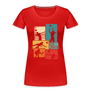 Joueur de volley-ball Vintage Volley-ball Volley - T-shirt bio Premium Femme - rouge - Devant - Mia (176cm)