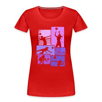 Joueur de volley-ball Vintage Volley-ball Volley - T-shirt bio Premium Femme - rouge - Devant - Mia (176cm)