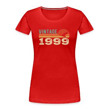 Vintage 1999 Cadeau D'anniversaire 1999 Retro 1999 - T-shirt bio Premium Femme - rouge - Devant - Mia (176cm)
