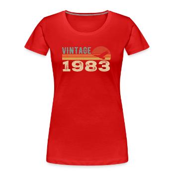 Vintage 1983 Cadeau D'anniversaire 1983 Retro 1983 - T-shirt bio Premium Femme - rouge - Devant - Mia (176cm)