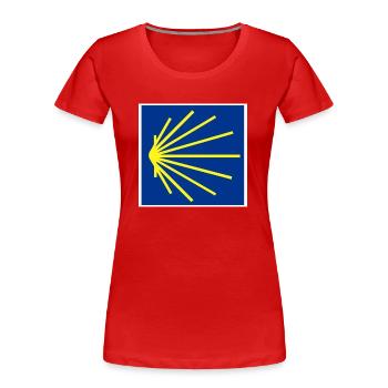 Jakobsweg - Frauen Premium Bio T-Shirt - Rot - Vorne - Mia (176cm)