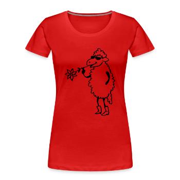Cool sheep - Women's Premium Organic T-Shirt - red - Front - Mia (176cm)