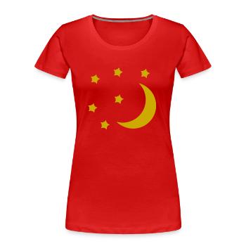 Lune et étoiles - T-shirt bio Premium Femme - rouge - Devant - Mia (176cm)
