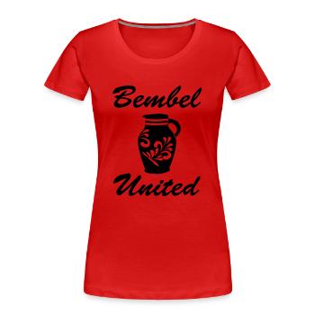 Bembel United Hessen - Frauen Premium Bio T-Shirt - Rot - Vorne - Mia (176cm)