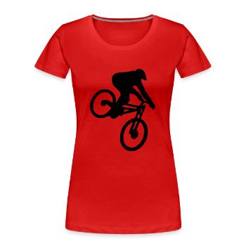 downhill - Frauen Premium Bio T-Shirt - Rot - Vorne - Mia (176cm)