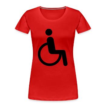 Rollstuhl - Frauen Premium Bio T-Shirt - Rot - Vorne - Mia (176cm)
