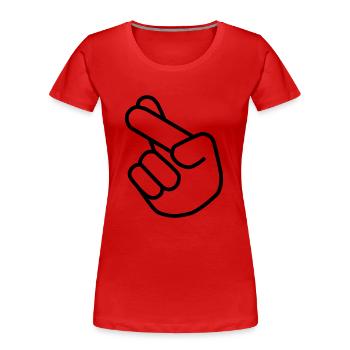 Fingers Crossed - Frauen Premium Bio T-Shirt - Rot - Vorne - Mia (176cm)