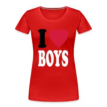 J'adore BOYS - T-shirt bio Premium Femme - rouge - Devant - Mia (176cm)