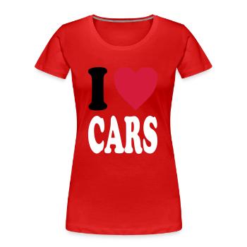 I love CARS - Frauen Premium Bio T-Shirt - Rot - Vorne - Mia (176cm)